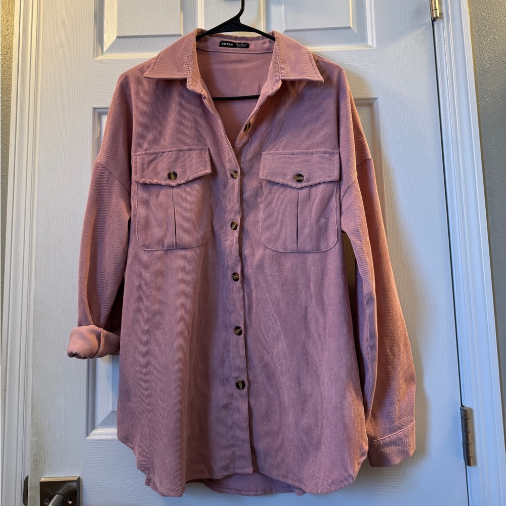 Blush Pink Corduroy Shacket
